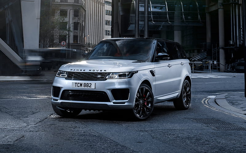 2019, Range Rover Sport HST, luxury white SUV, front, exterior, new white Range Rover Sport, Land Rover, HD wallpaper