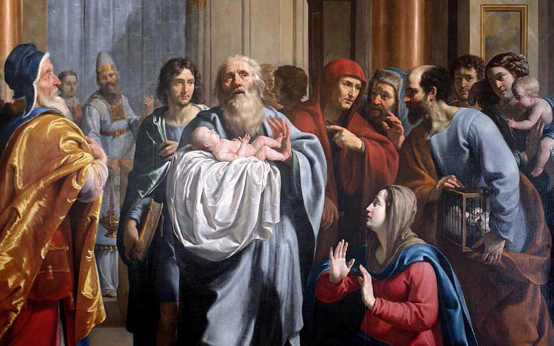 Presentation in the Temple, presentation, Joseph, Anna, temple, Simeon, Mary, Jesus, HD wallpaper