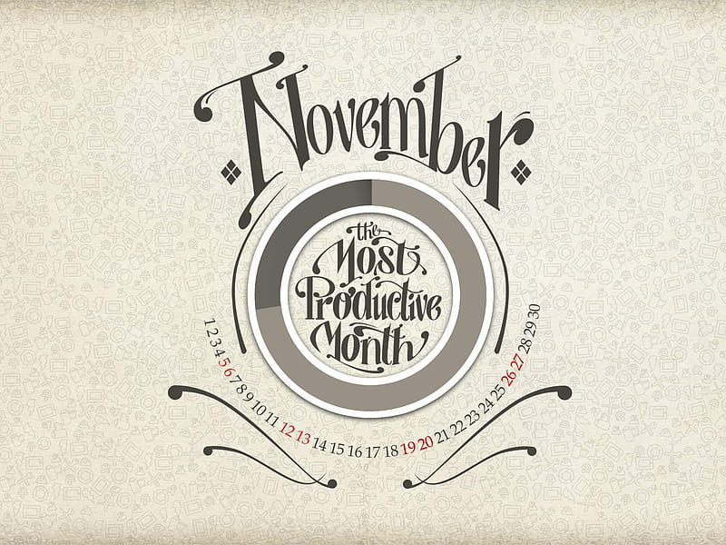 The Most Productive Month-November 2011-Calendar, HD wallpaper