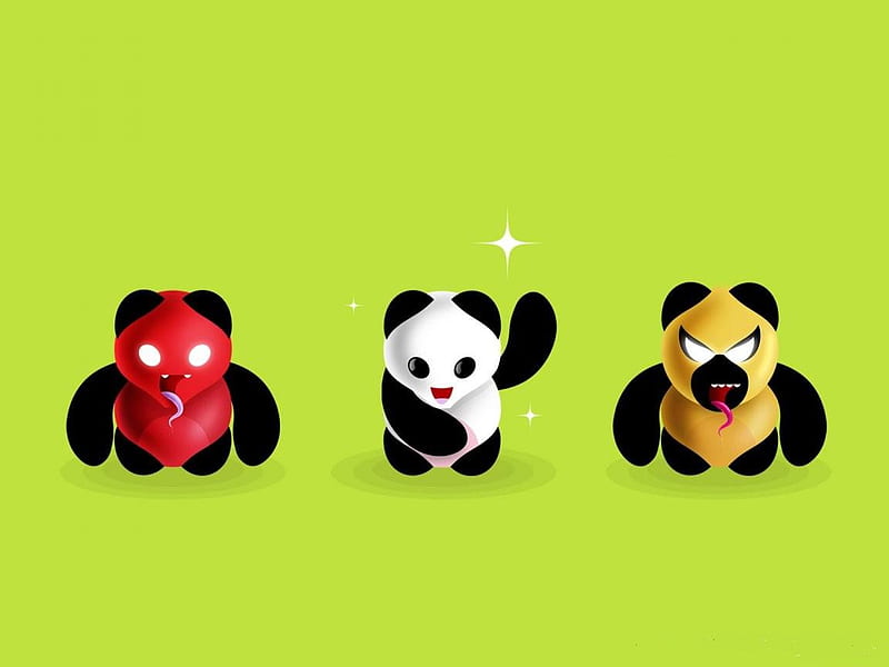 3D panda, red, yellow, panda, 3d, color, funny, white, animals, HD wallpaper  | Peakpx