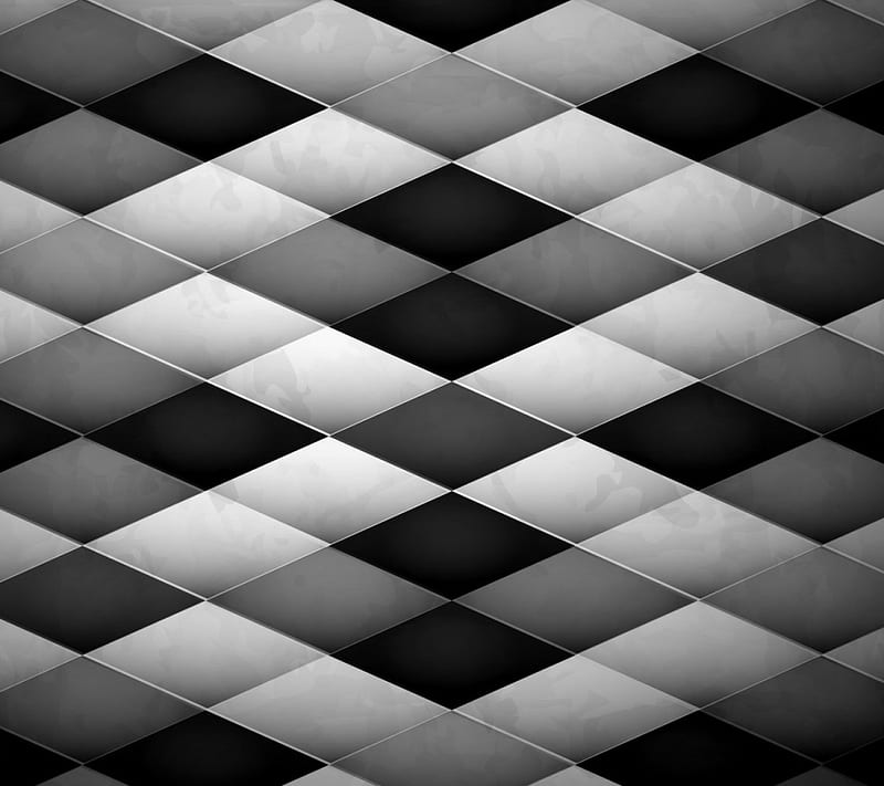 Rhombus, rhomb, gris, black, white, abstract, HD wallpaper
