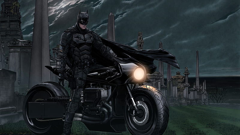 Batman Motorcycle Art, HD wallpaper | Peakpx