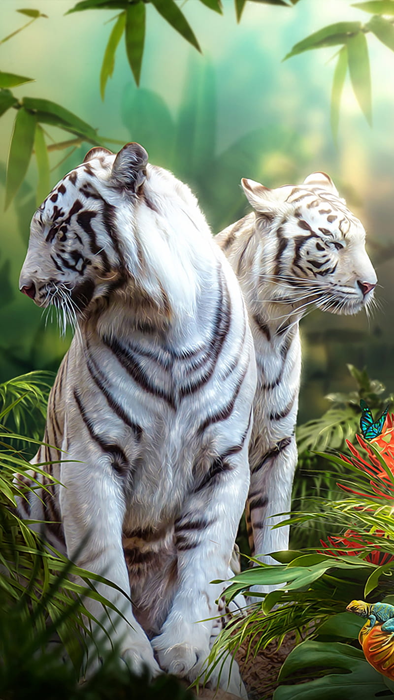 Bengal Tiger 3D, 3d, bengaltiger, animals, HD wallpaper