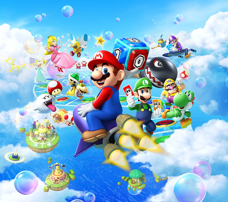 Mario, fun, game luigi, party, peach, videogames, HD wallpaper