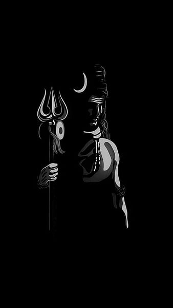 Mahadev -black & white, art, flash graphy, Ganapati, tandav, shankar, lord,  HD phone wallpaper | Peakpx