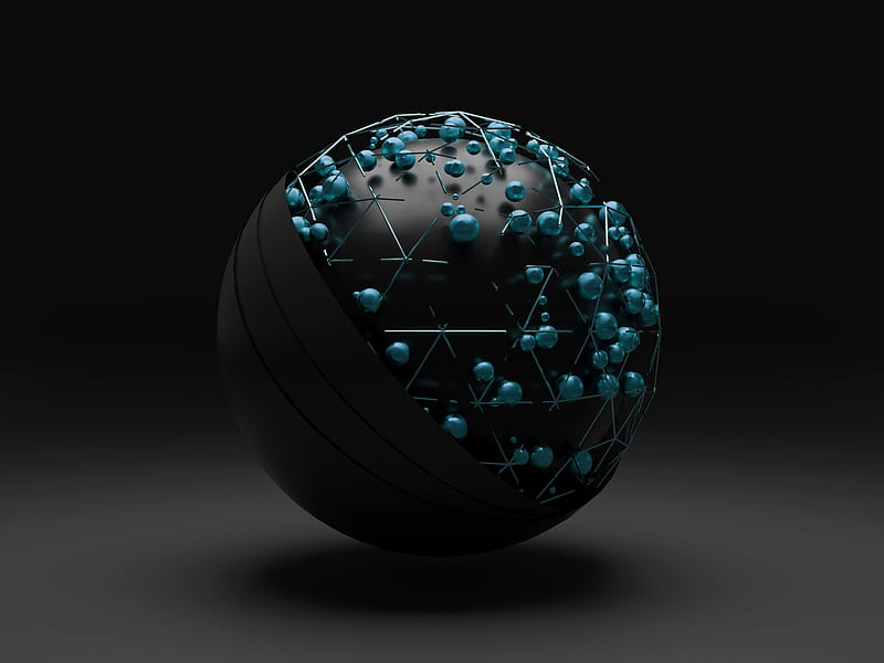 ArtStation - 3D metal balls hovering over a black sphere, Cool Sphere, HD wallpaper