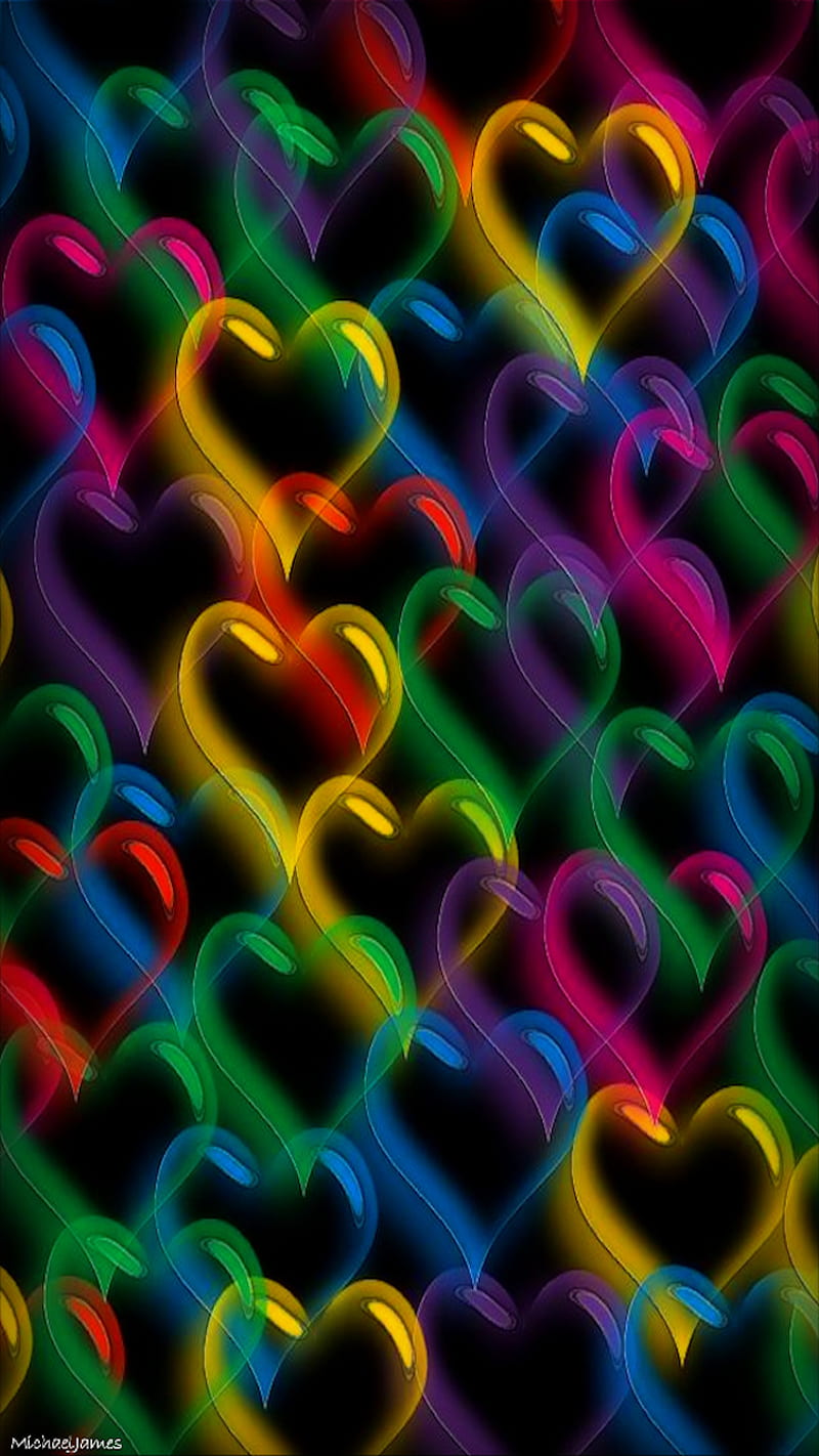 Bubble Hearts, balloon, balloons, bubbles, colorful, drops, heart, rainbow, HD phone wallpaper