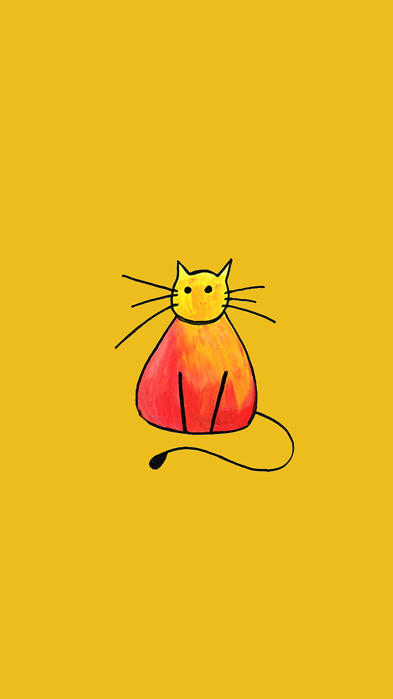 Cat yellow background, Cat, baby animal, cats, cats lover, cute ...