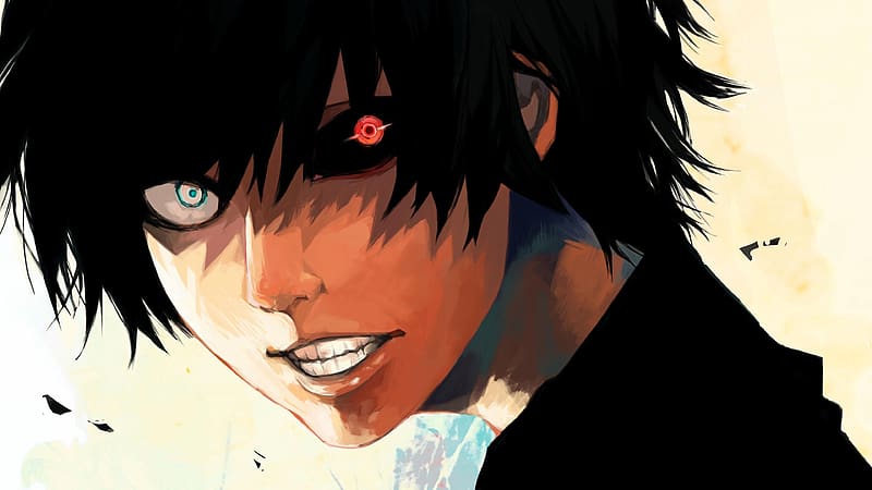 Download wallpaper 1920x1080 ken kaneki, angry, anime boy, full hd