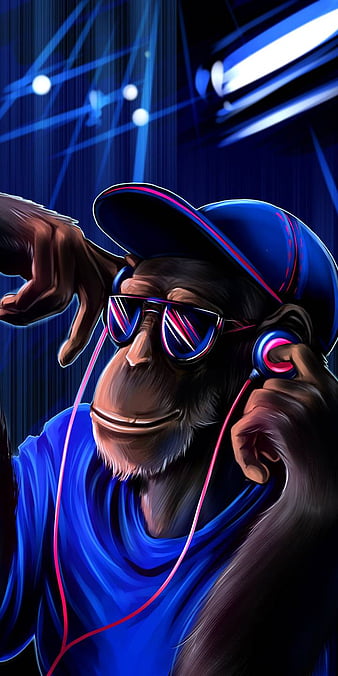 Dj Monkey, blue, colored, cool, dj, funny, future, monkey, music, HD phone  wallpaper | Peakpx