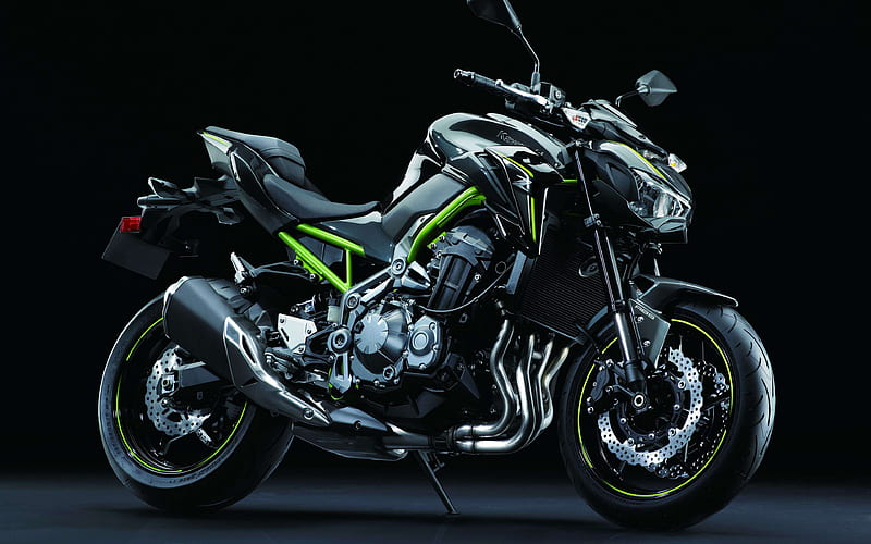 Kawasaki Z900 supebikes, 2019 bikes, studio, black motorcycle, 2019 Kawasaki Z900, Kawasaki, HD wallpaper