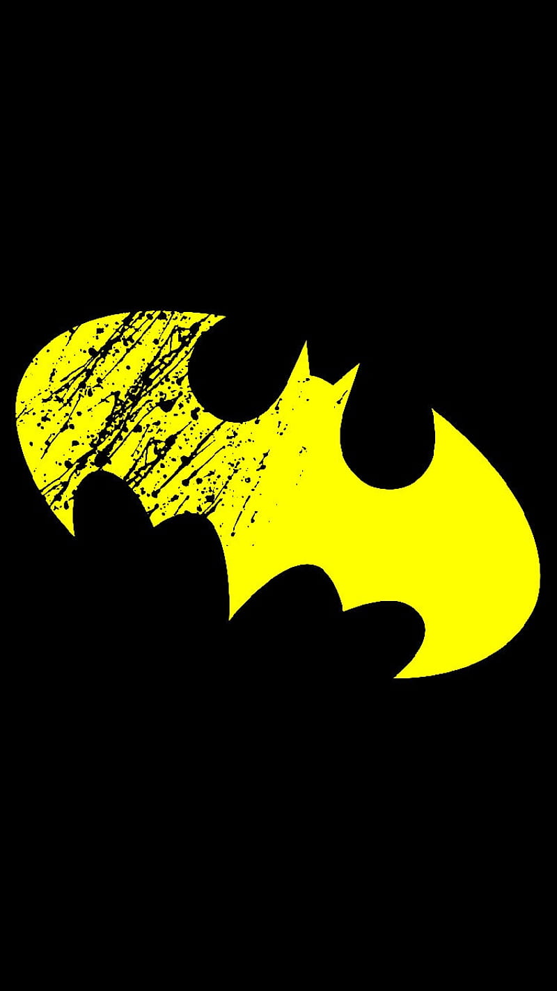 Batman, bat, black, comic, comics, dc, joker, man, marvel, yellow, HD phone wallpaper