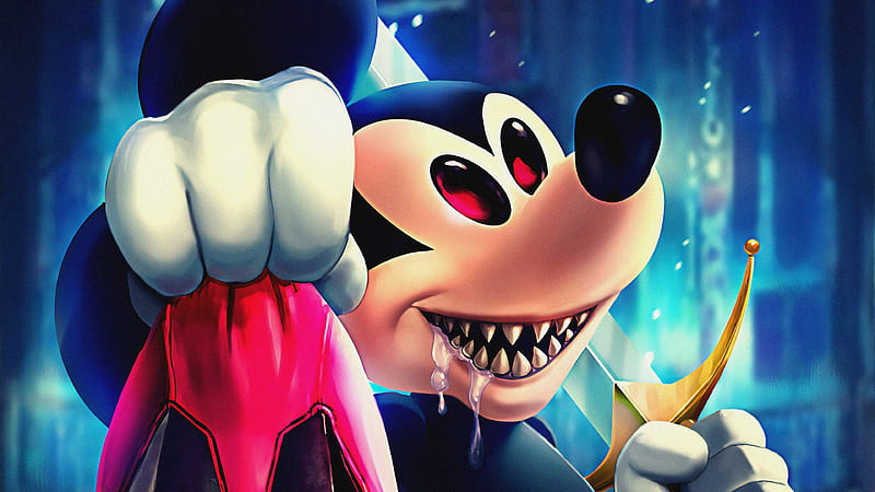 Disney Evil Mickey, mickey-mouse, artwork, evil, HD wallpaper