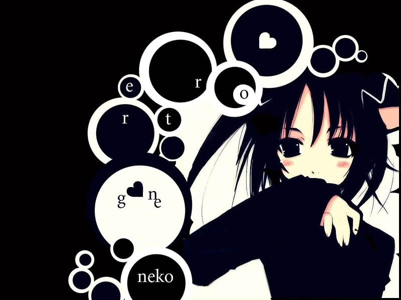 Black neko, cool, girl, rock, neko, anime, black, anime girl, HD ...