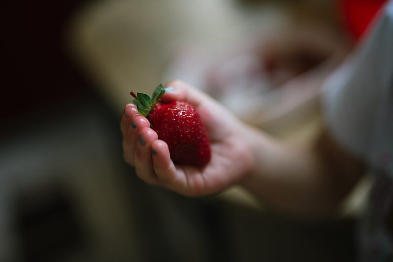 strawberry, berry, ripe, hand, HD wallpaper