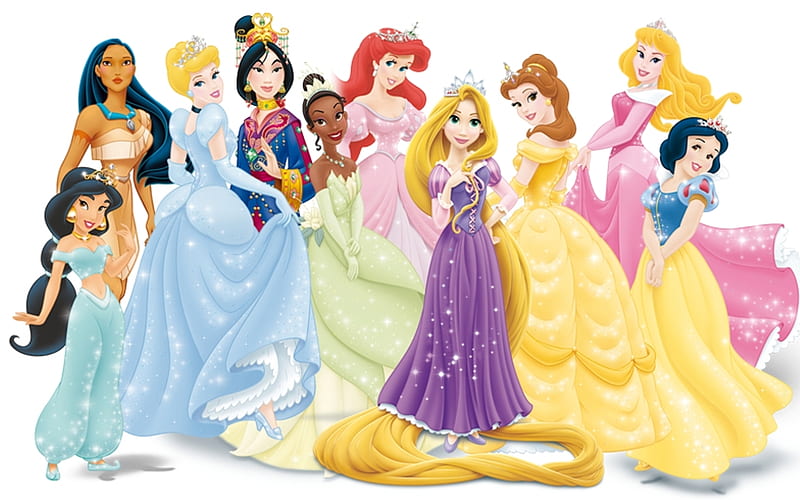 Disney Princesses, cartoons, beauty, princesses, Disney, HD wallpaper