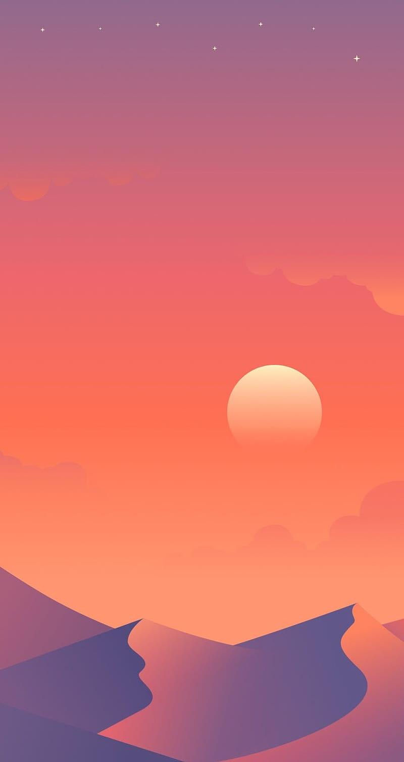 Minimalist Sunset Mobile Wallpaper Background Wallpaper Image For Free  Download - Pngtree