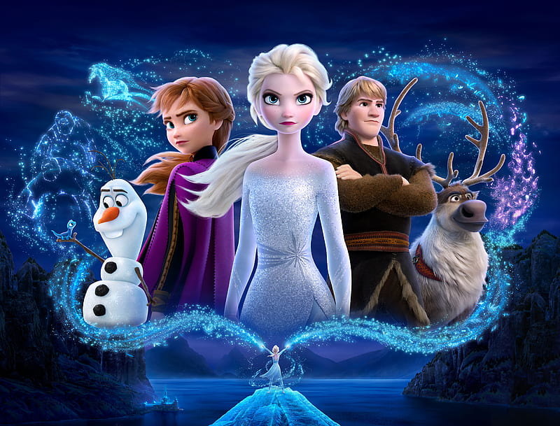 Movie, Frozen 2, Anna (Frozen), Elsa (Frozen), Hans (Frozen), Kristoff (Frozen), Olaf (Frozen), HD wallpaper