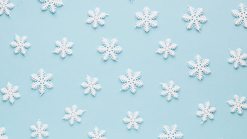 Texture, pattern, snowflakes, paper, white, blue, iarna, winter, HD wallpaper