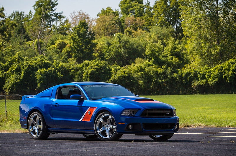 2013-Roush-Rs3-Premier-Edition, 13, chrome wheels, ford, blue, HD wallpaper