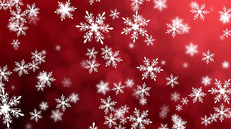 Christmas Snowing, red background, chrismas, snow, abstract, snowflakes, Peakpx
