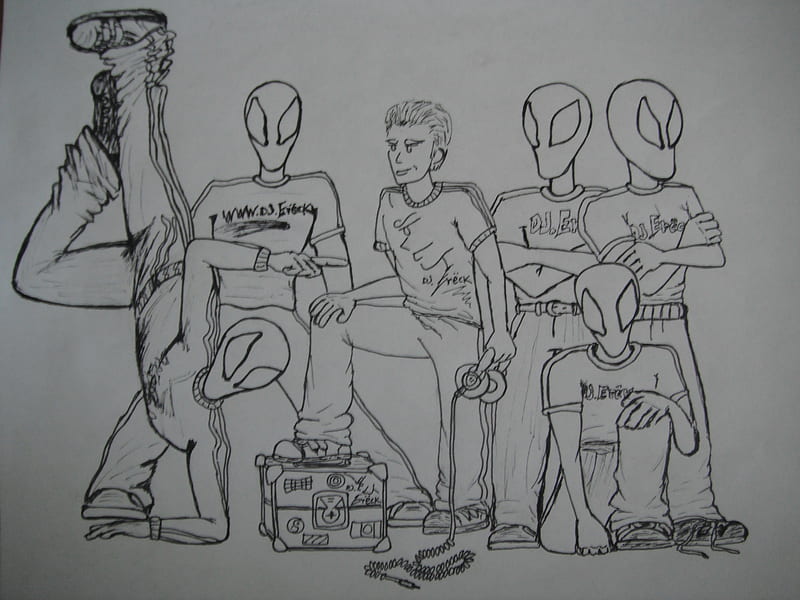dj.Ereck and the Alien breakers, planets, spacewalker, entertainment, dj, HD wallpaper