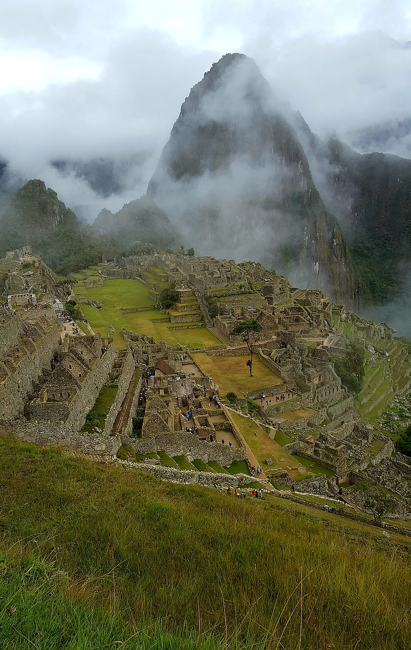 Machu Picchu Fog, peru, machu picchu, natural, still, mountain, nature, HD phone wallpaper