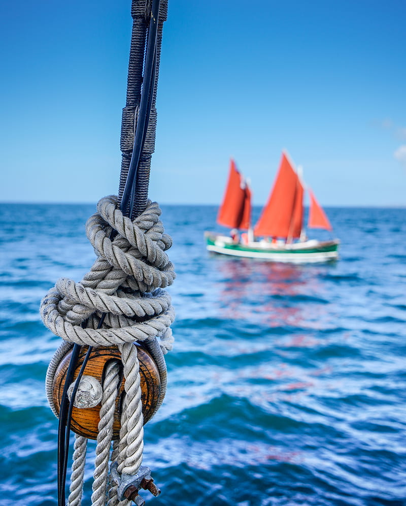rope, twine, boat, sea, HD phone wallpaper