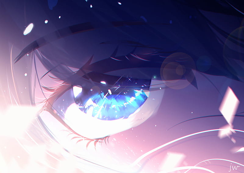 Anime eye, close-up, blue eye, shiny, Anime, HD wallpaper