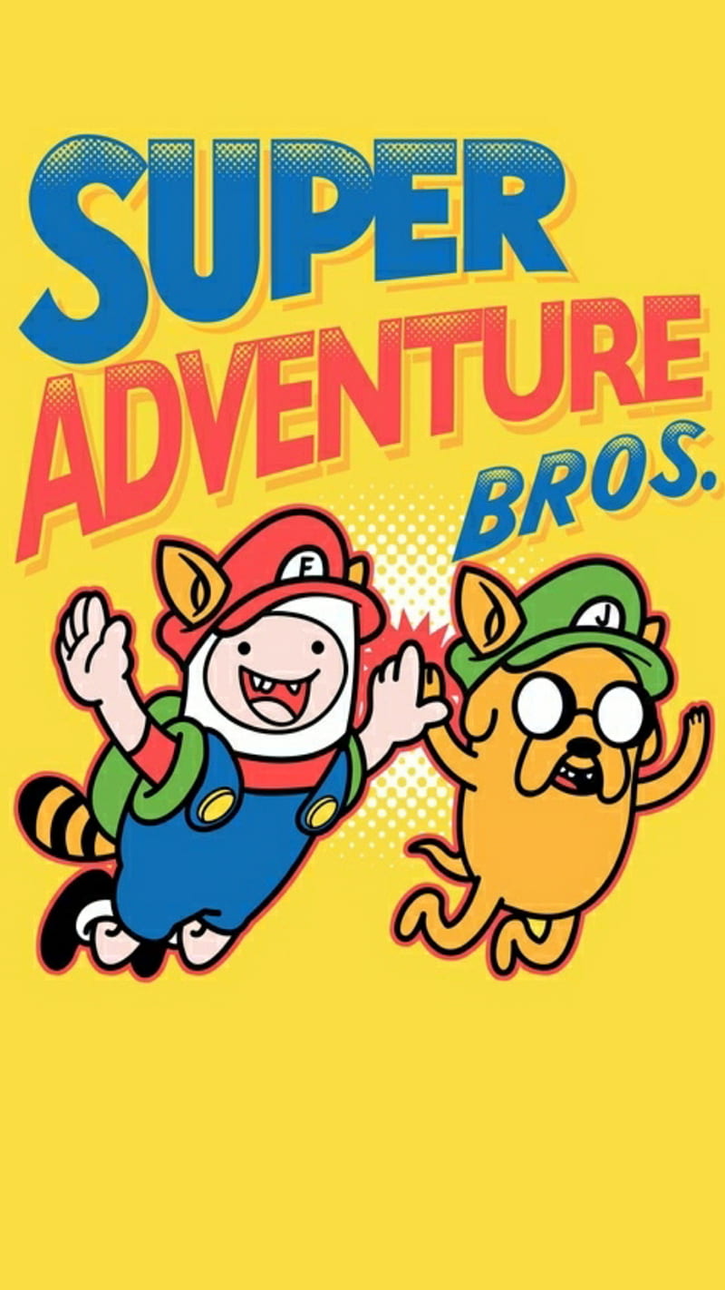 Super Adventure Bros, finn, happy, jake, supermariobros, time, HD phone wallpaper