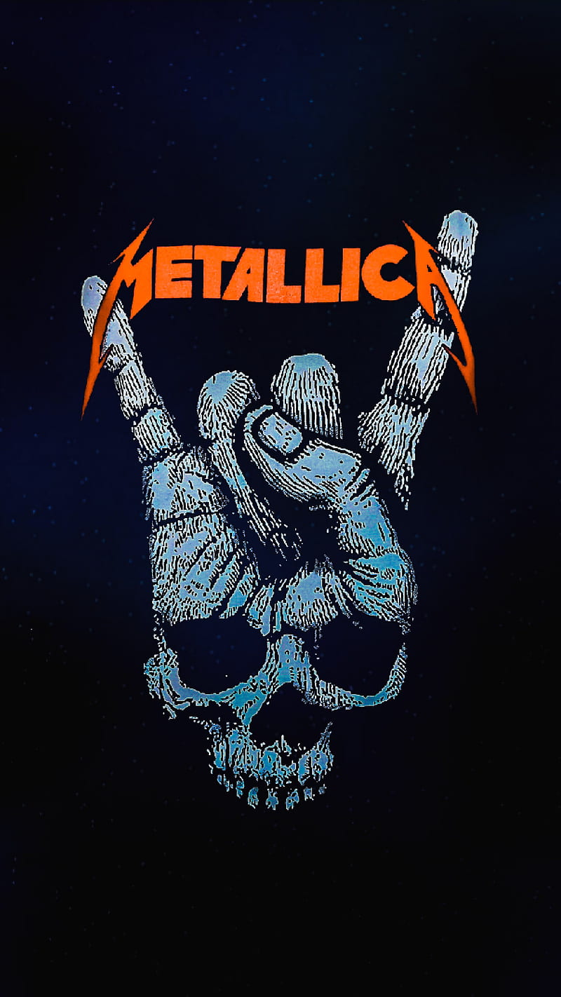 Metallica Devil Horns Heavy Metal Logo Skull Thrash Metal Hd Phone Wallpaper Peakpx