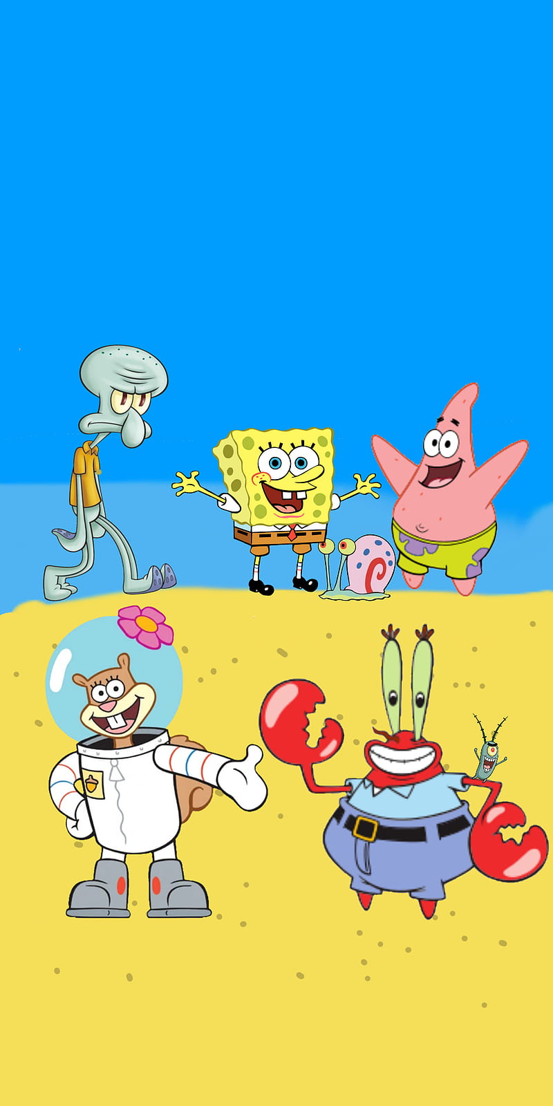 SpongeBob smiley face Wallpaper 4K, Aesthetic Spongebob