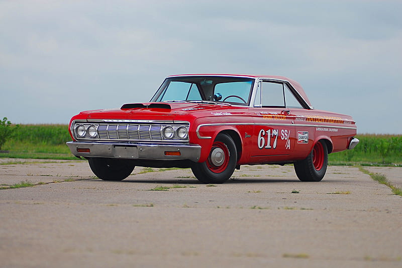 1964 Max Wedge Plymouth, Red, classic, Muscle, Mopar, HD wallpaper