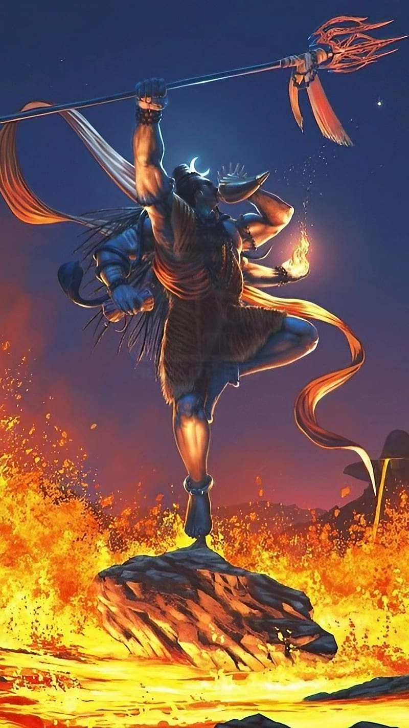 Bholenath Ji, Lord Shiva Fire Background, fire background, lord shiva, god, mahadev, HD phone wallpaper