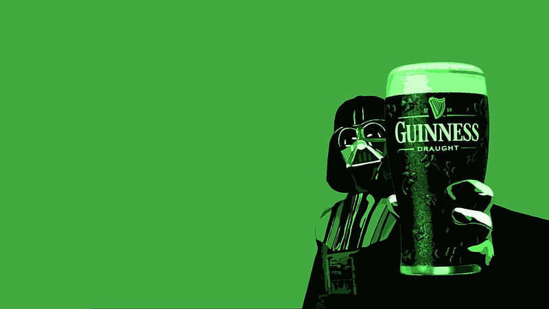 Darth Vader with a glass of Guinness beer, cool, Guinness beer, entertainment, Darth Vader, funny, HD wallpaper