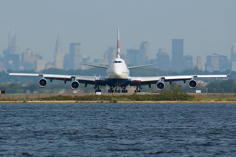 Boeing 747 AT JFK International Airport, boeing 747, jfk, jumbo jet, new york city, HD wallpaper