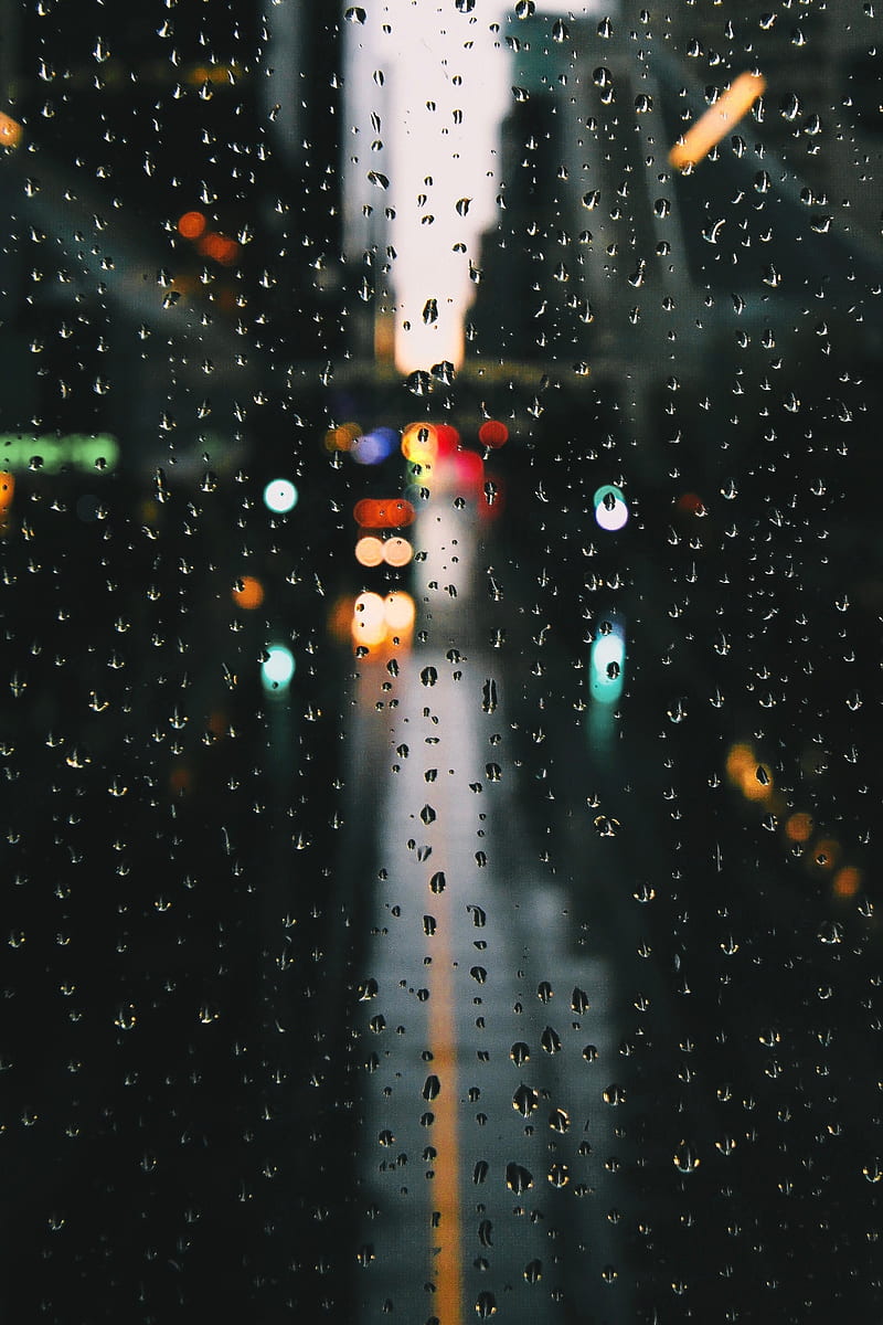 drops, rain, glare, bokeh, window, glass, moisture, surface, HD phone wallpaper