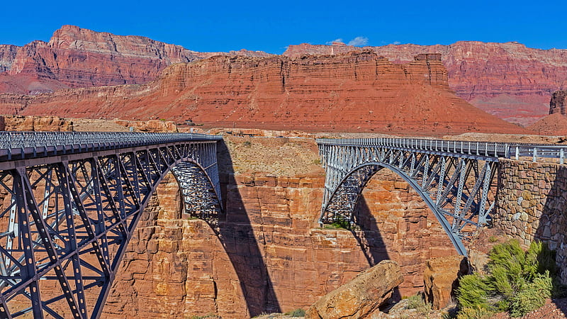 Marble Canyon Bridges Colorado River Arizona USA Bing, HD wallpaper