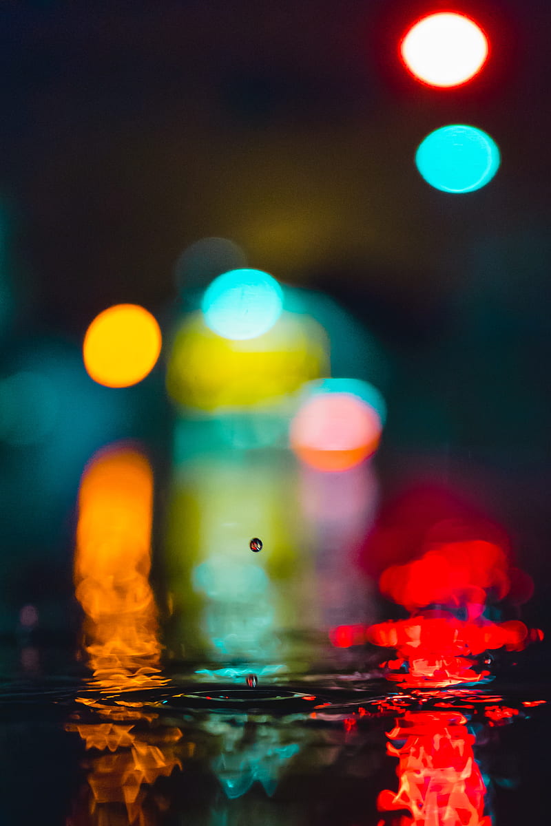 drop, colorful, blur, HD phone wallpaper