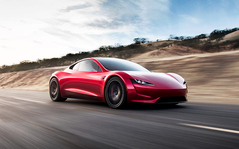 Tesla Roadster, 2020, Electric sports car, sports red coupe, American cars, Tesla, HD wallpaper
