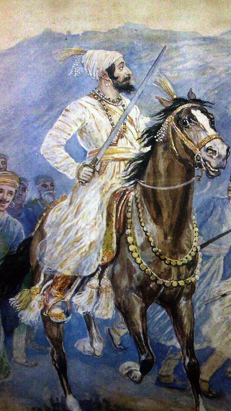 Shivaji Maharaj , Oil Painting, shivaji maharaj oil painting, maratha empire, king, HD phone wallpaper