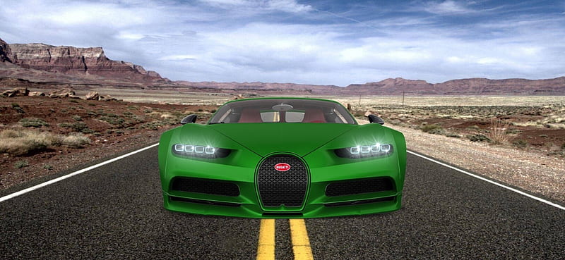 ArtStation - 2021 Bugatti Chiron Hulk, Green Bugatti, HD wallpaper