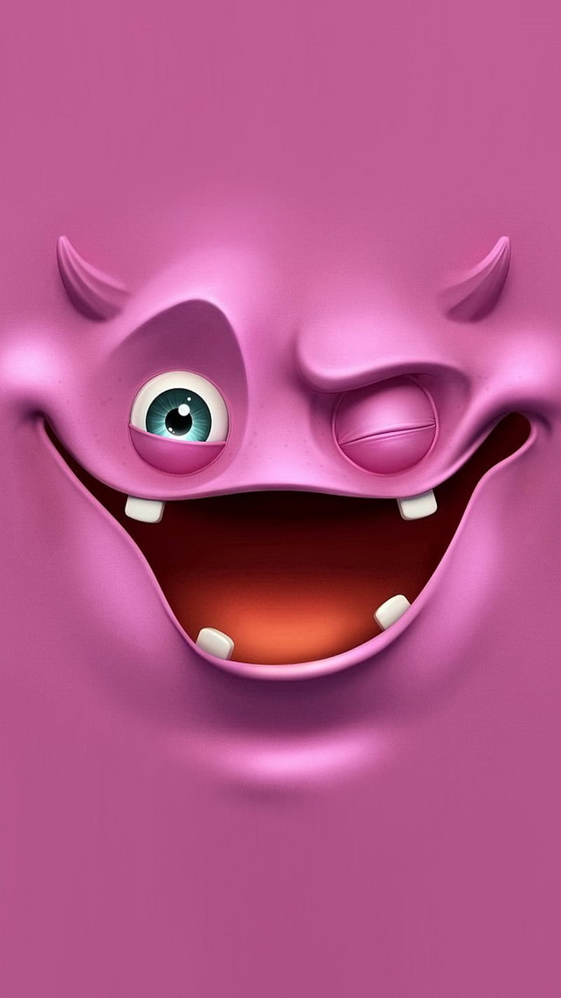 Pink face, at, pink, smile, HD phone wallpaper | Peakpx