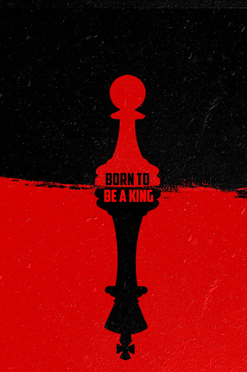 Born to be a king, iPhone, red black, symbol, chess, devil, arafatEA, Red, army, amoled, dark, fire, Samsung, HD phone wallpaper