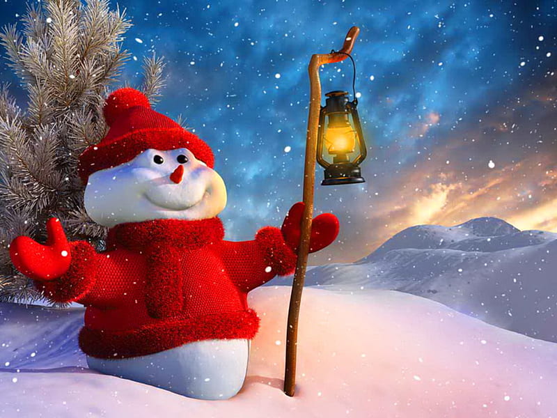 Happy New Year!, holidays, 2012, nature, happy new year, snowman, winter, HD wallpaper