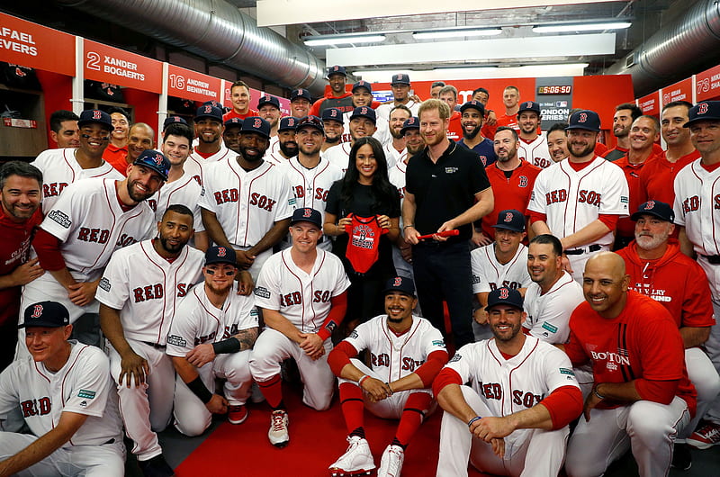 Red, White & Black ... , Harry HRH Duke of Sussex, red, hats, Inviticus, royals, black, smiles, Duchess of Sussex, Red Sox, bi-continental, team , Megan, London Series, white, HD wallpaper