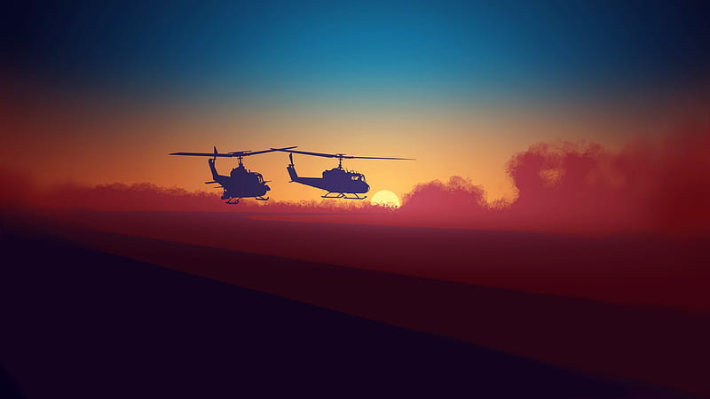 Military Helicopters Minimalsm, helicopter, minimalism, military, artist, artwork, digital-art, HD wallpaper