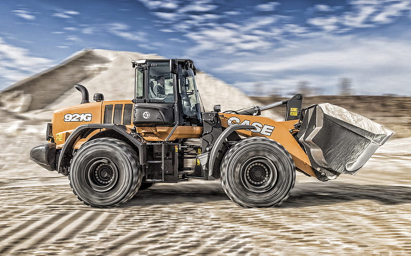 CASE 921G, Wheel Loader, sand loading, sand quarry, CASE G Series, construction machinery, CASE, HD wallpaper