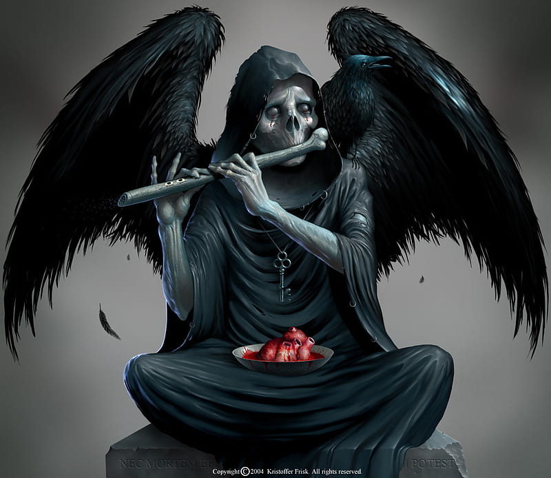 Death, flute, reaper, HD wallpaper