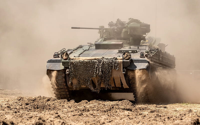 Marder, German infantry fighting vehicle, modern armored vehicles, desert, Bundeswehr, German army, Rheinmetall AG, HD wallpaper